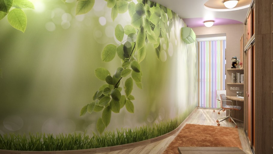 Фотопечать на стене в интерьере