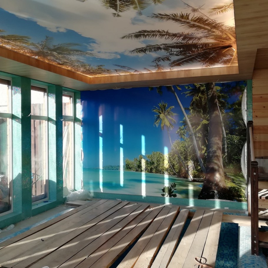 Натяжные потолки с рисунком