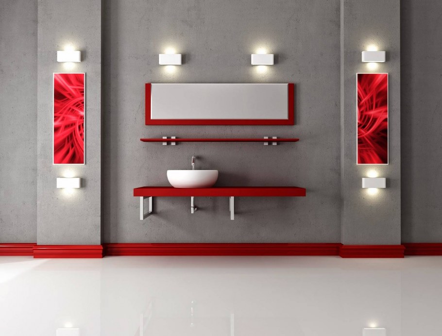 Ванная в Красном цвете