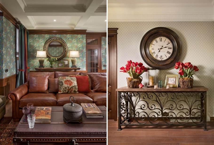 Гостиная в английском стиле в частном доме