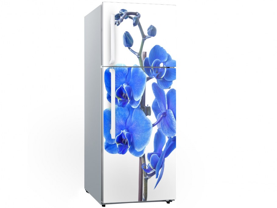 Синие наклейки на холодильник