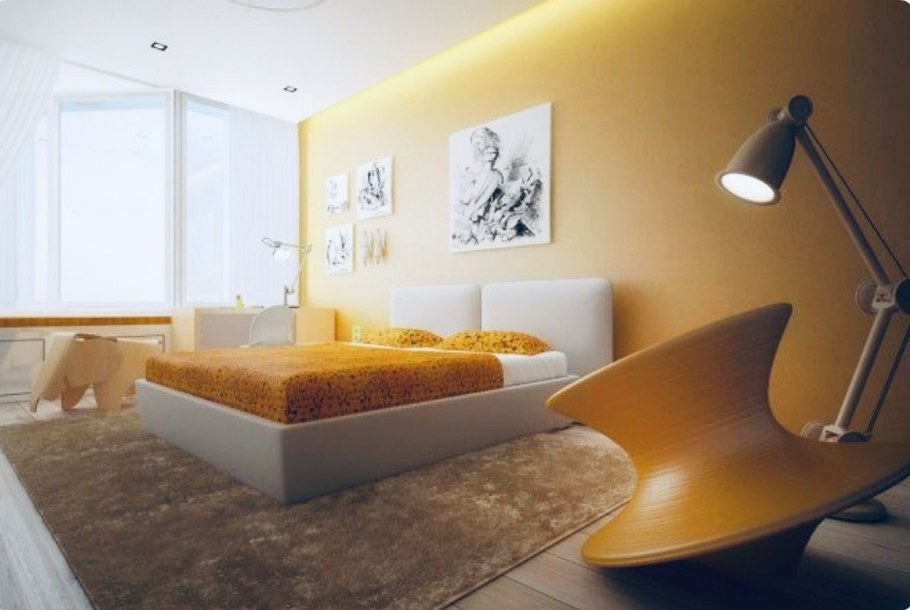 Комната с желтыми стенами