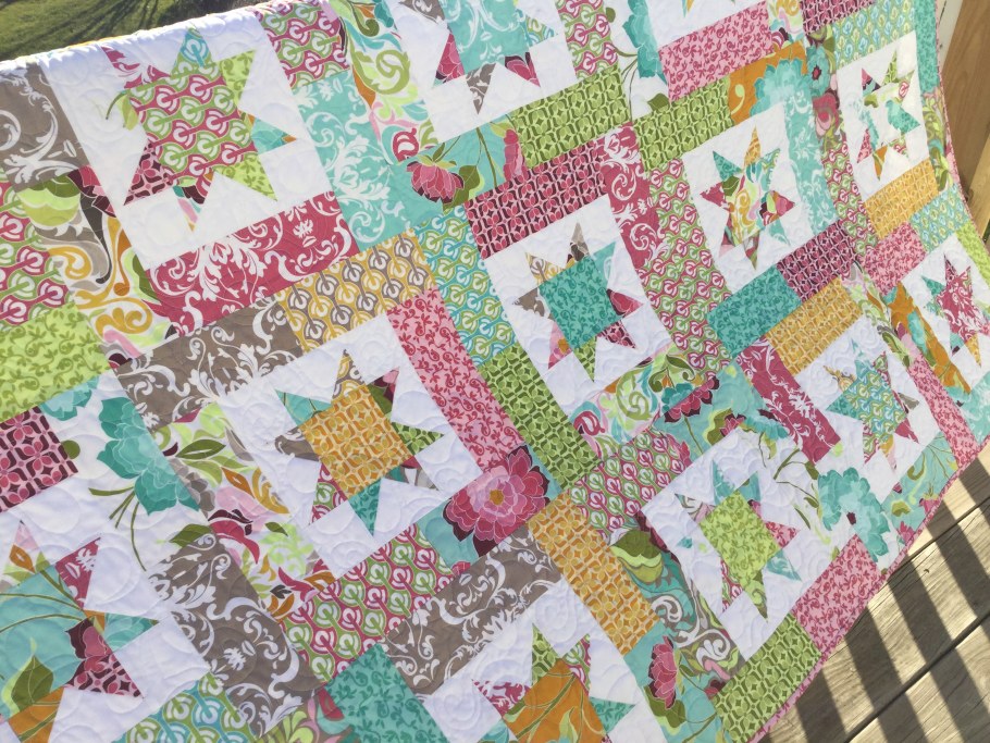 Одеяло в стиле пэчворк звезда