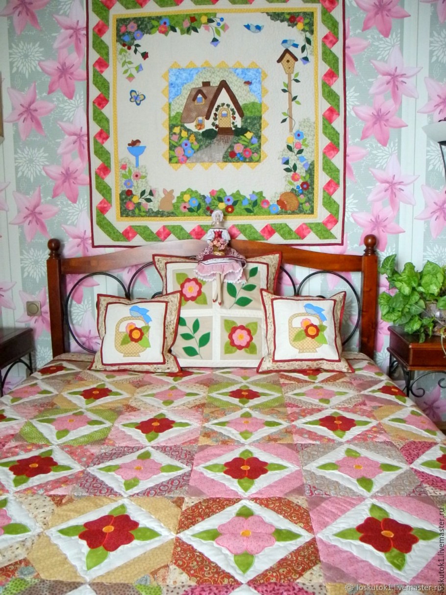 Лоскутное одеяло "дом для звездочки"