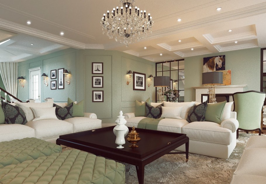 Гостиная цвет стен
