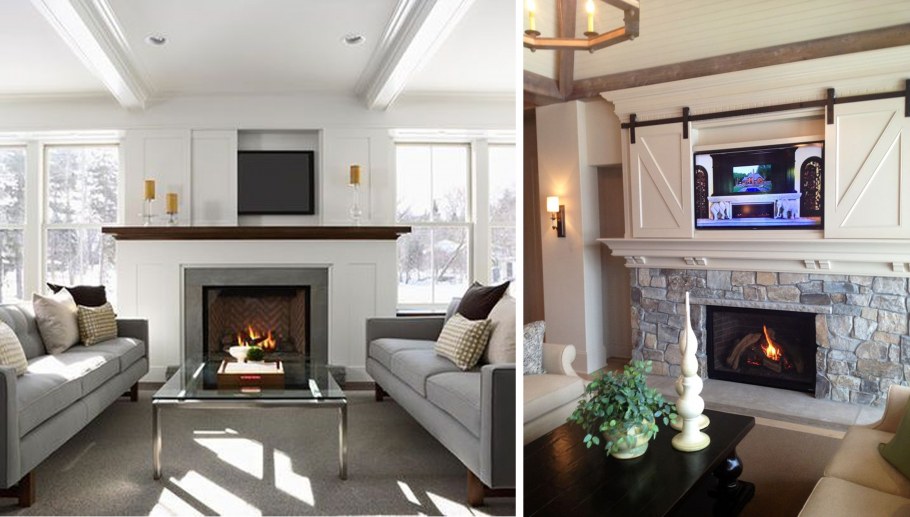 Камин под окном