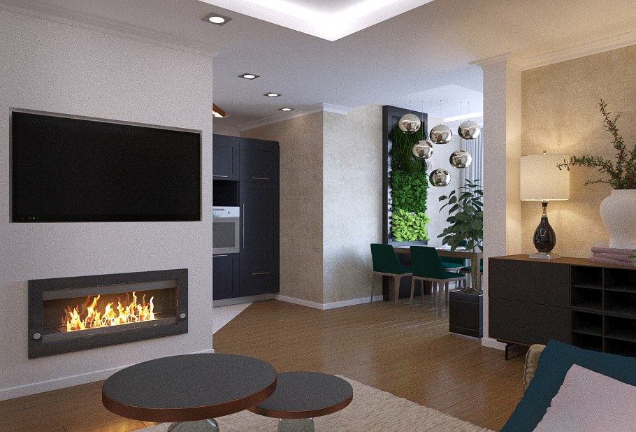 Маленькая гостиная с камином