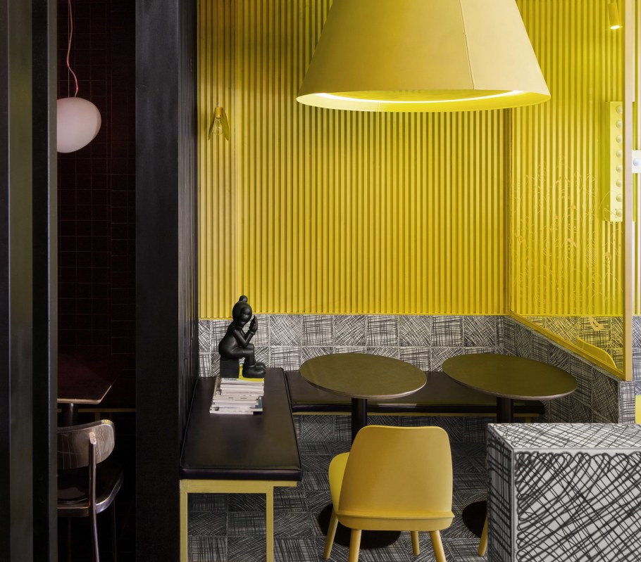 Сочетание цветов в интерьере кафе