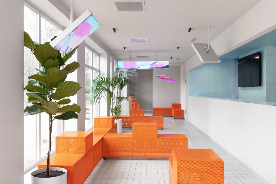 Интерьер ресторана в стиле хайтек