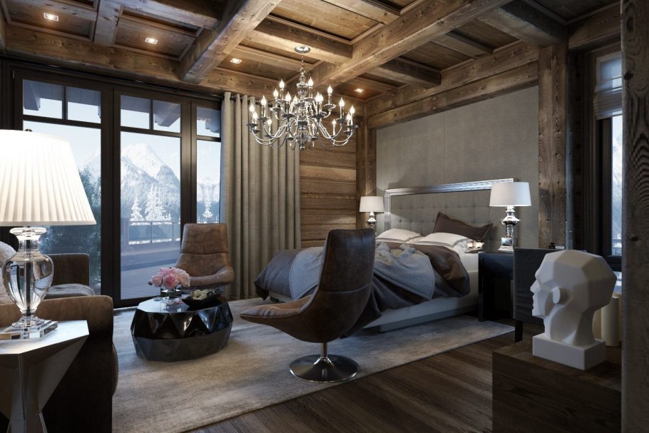 Кабинет в современном стиле в частном доме