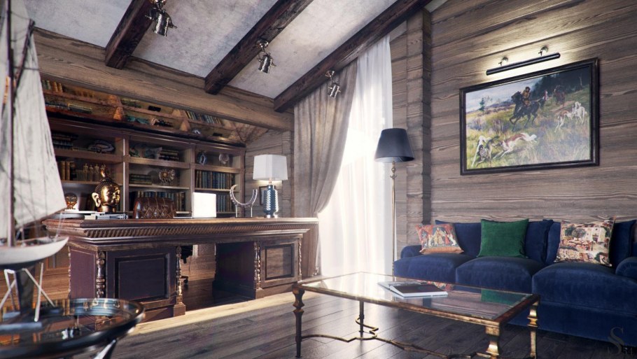 Кабинет в стиле Шале