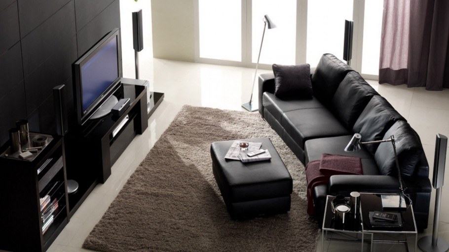 Гостиная в черно белом стиле