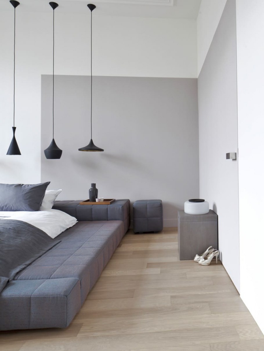 Серая спальня Минимализм