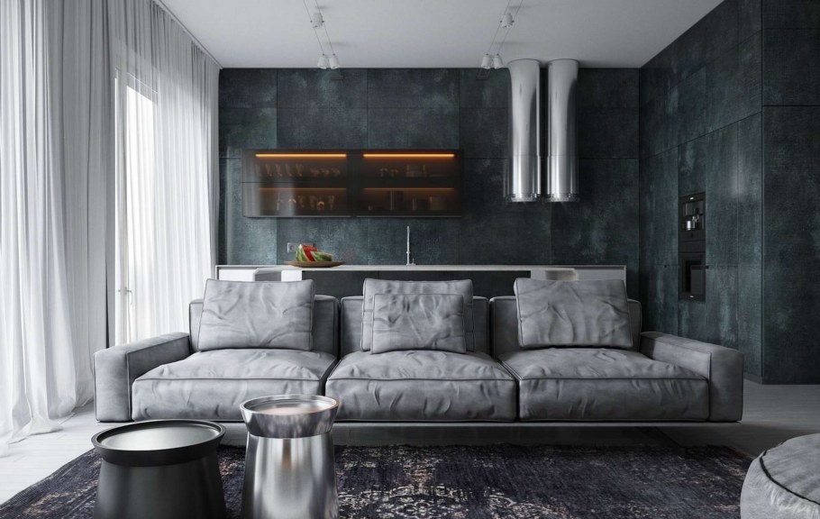 Современный интерьер в серых тонах