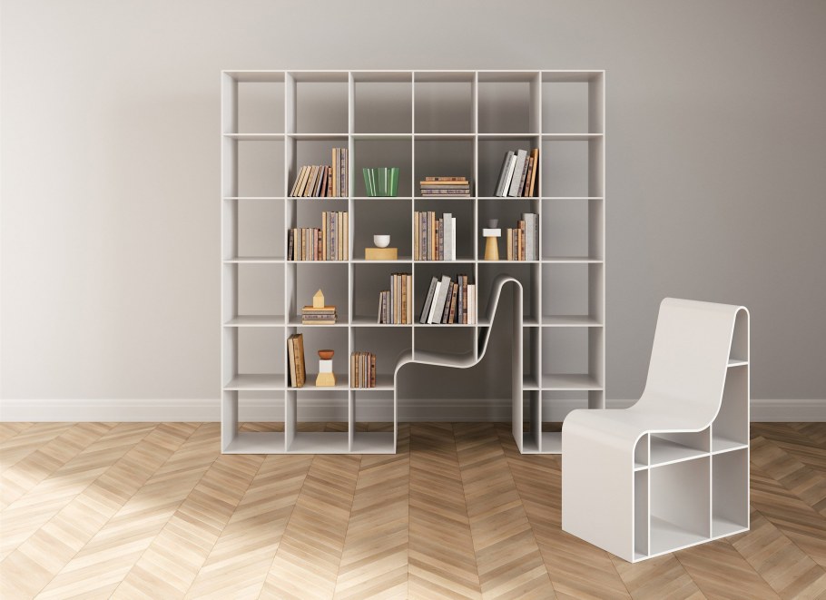 "Книжный стеллаж с сиденьем"