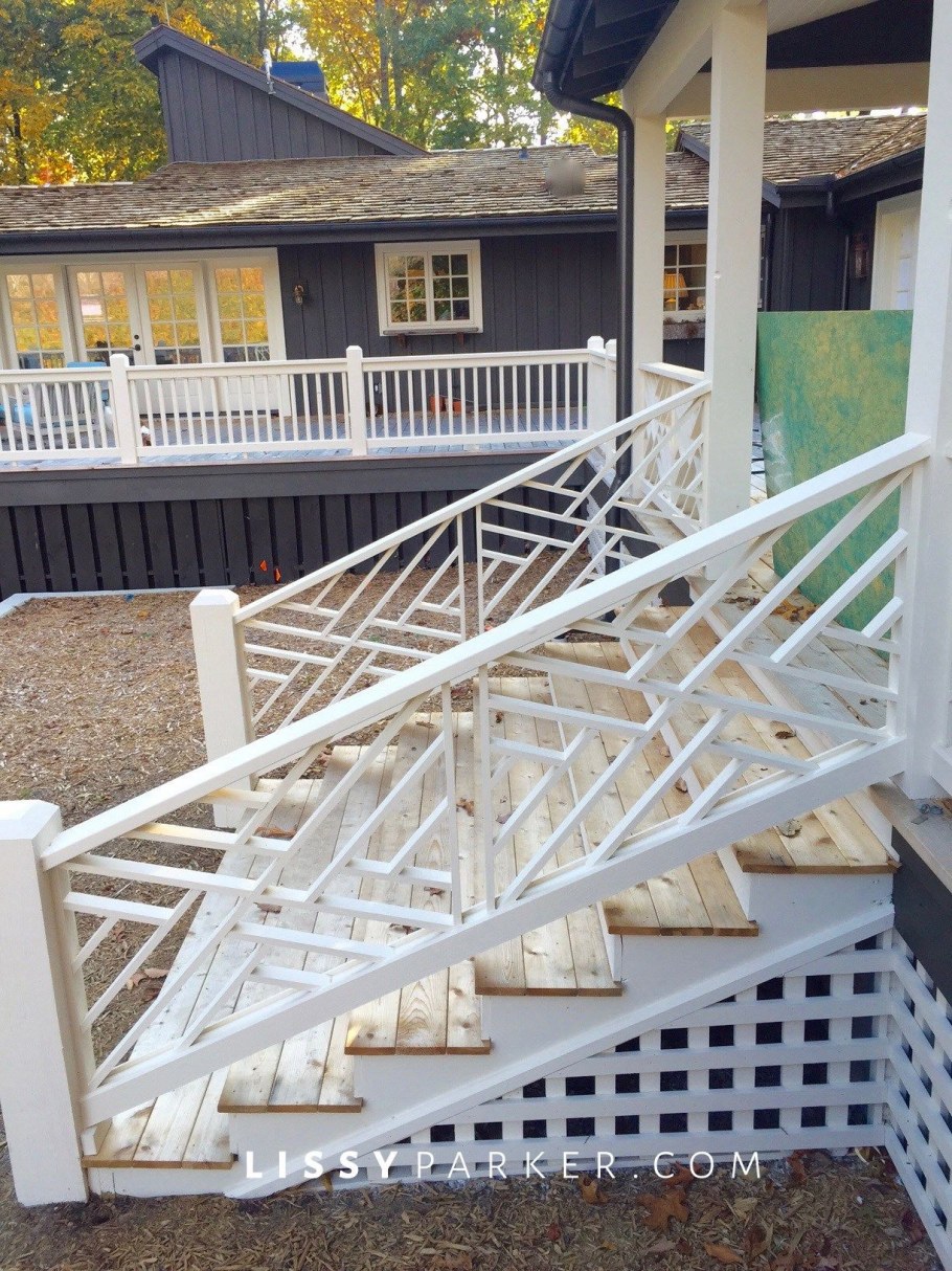 Перила для лестниц из дерева террас