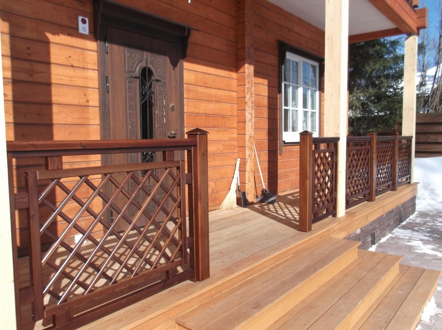 Отделка перил террасы