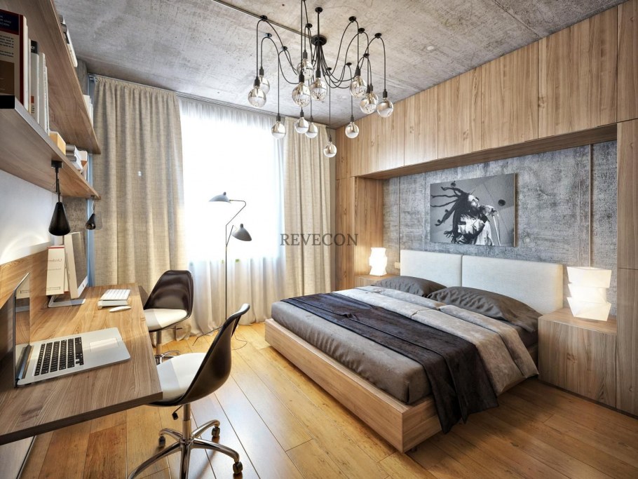 Спальня лофт 10 кв м