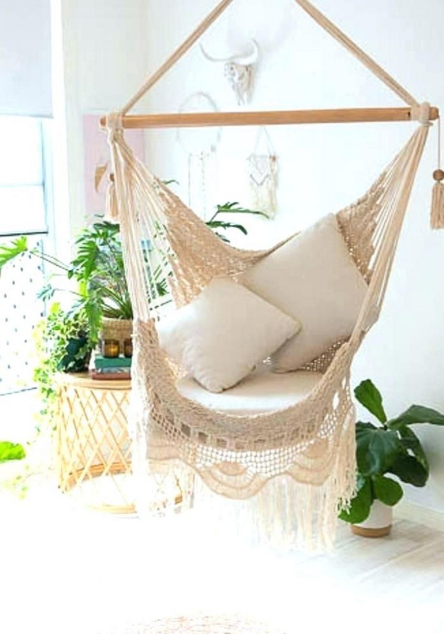 Вязаное кресло подвесное