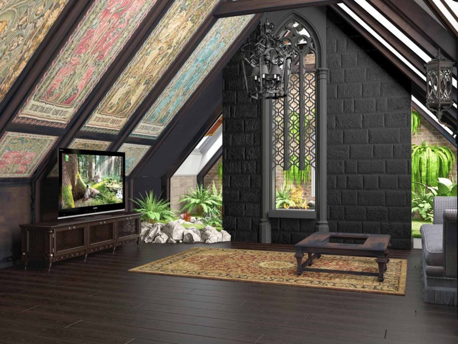 Интерьер мансарды