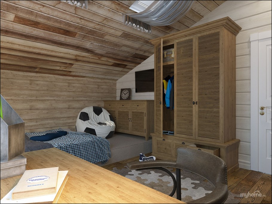 Комната для мальчика в деревянном доме