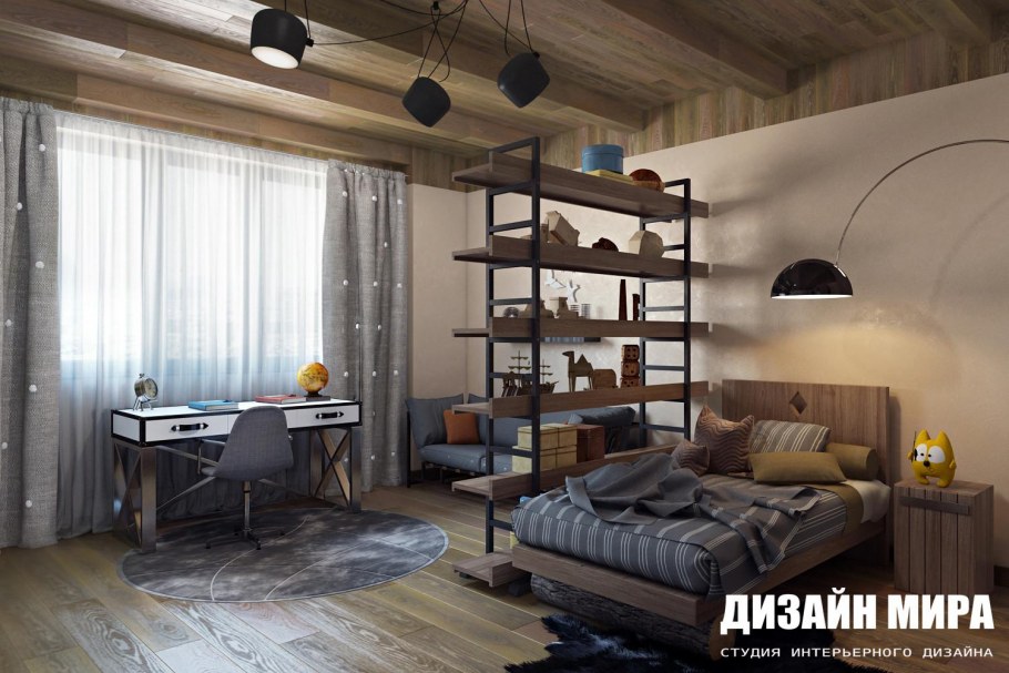 Деревянная комната для подростка