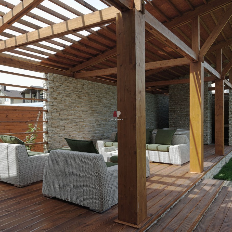 Современные деревянные навесы