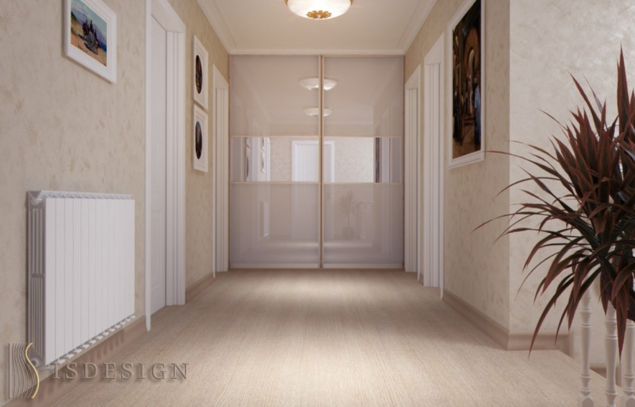 Бежевые стены в коридоре под покраску