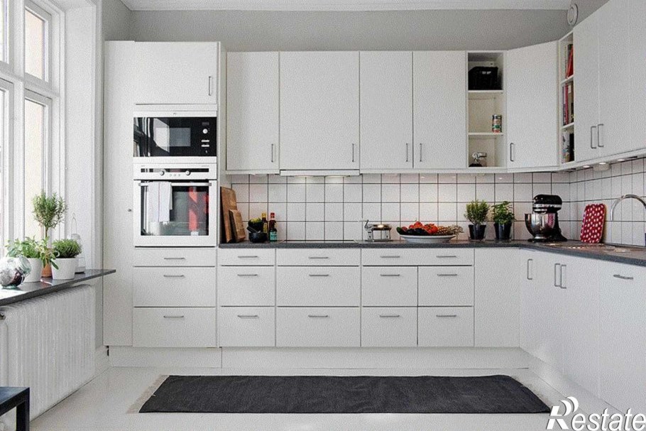 Кухня икеа белая угловая