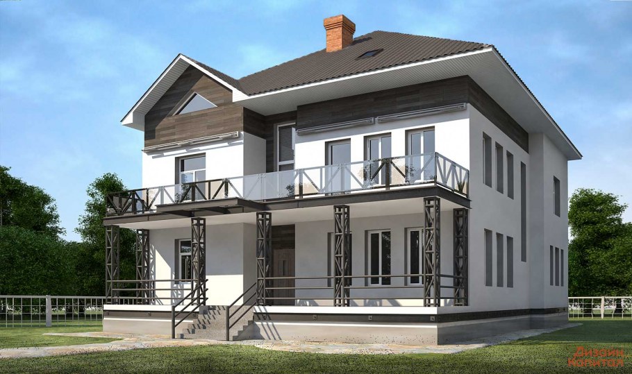 Фасады частных домов рендер