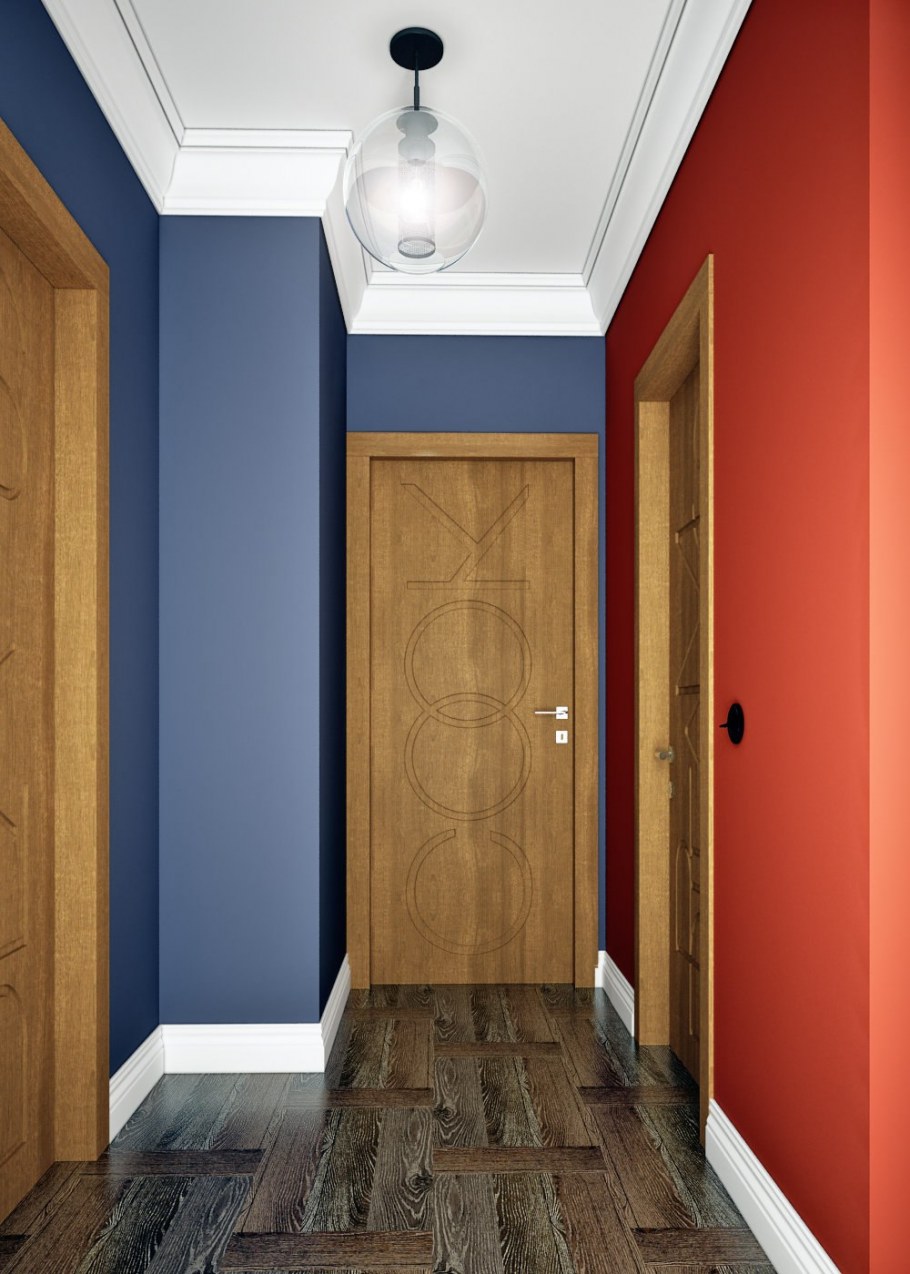 Комбинирование обоев в коридоре