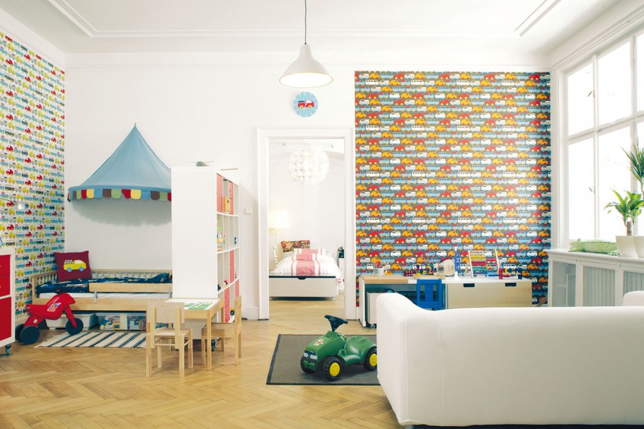 Обои компаньоны в интерьере детской