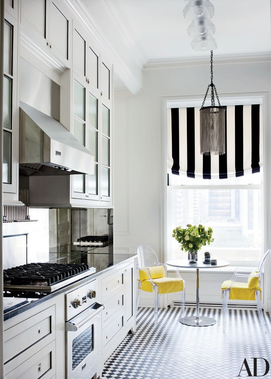 Белые стены в интерьере кухни