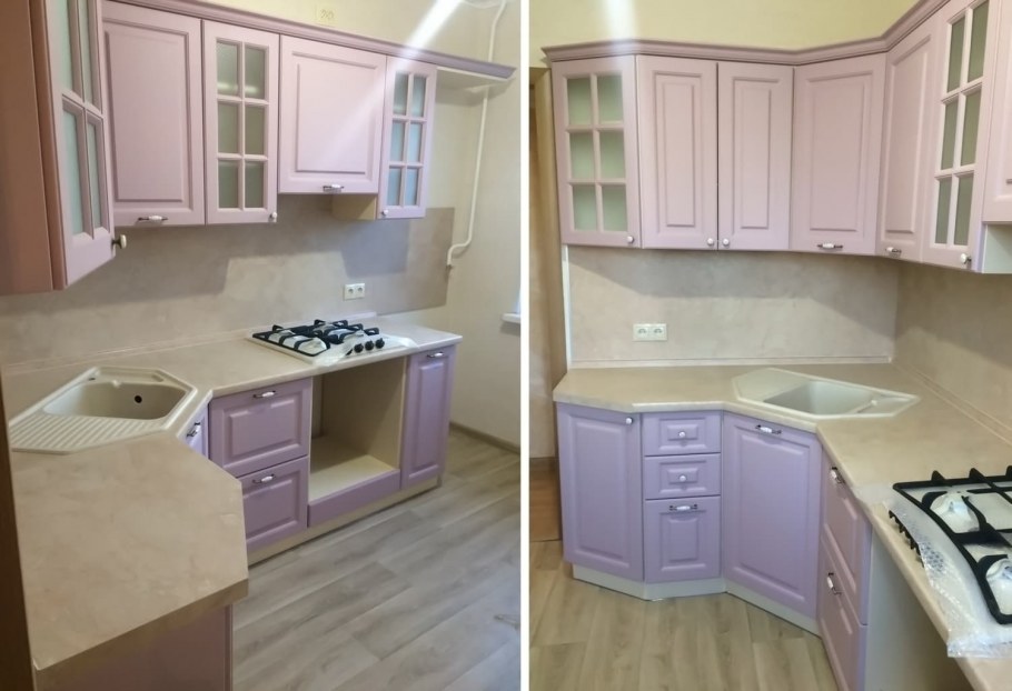 Кухни эмаль матовая с фрезеровкой