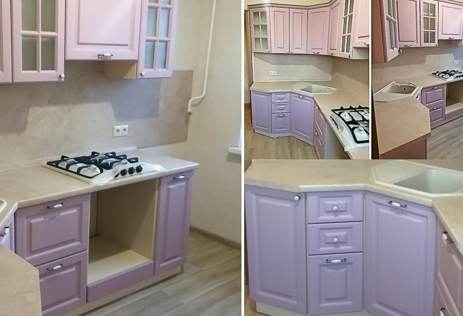 Кухни эмаль матовая с фрезеровкой