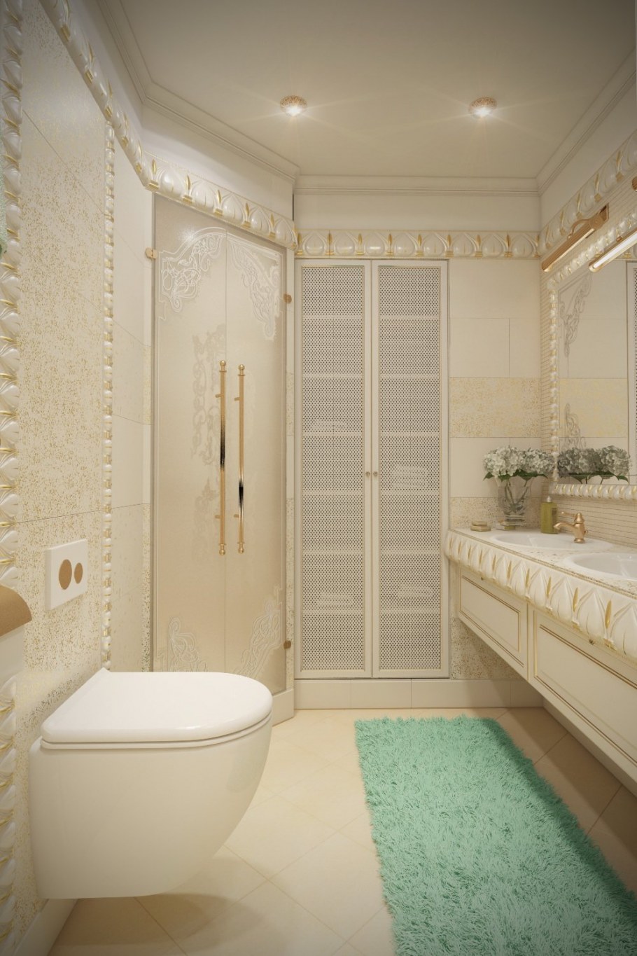 Ванная комната светло бежевая