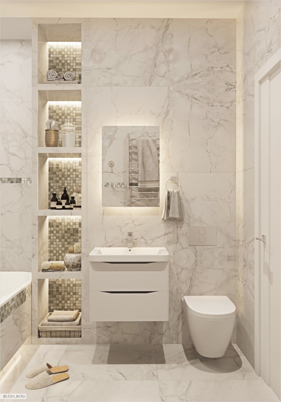 Ванная в светлых тонах