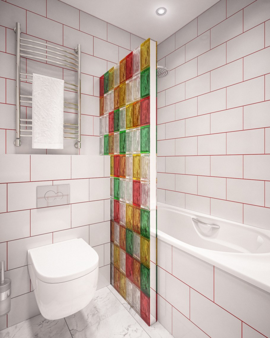 Детская кухня из стеклоблоков