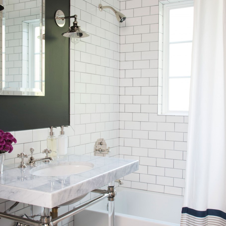 Плитка в ванной кирпичной кладкой