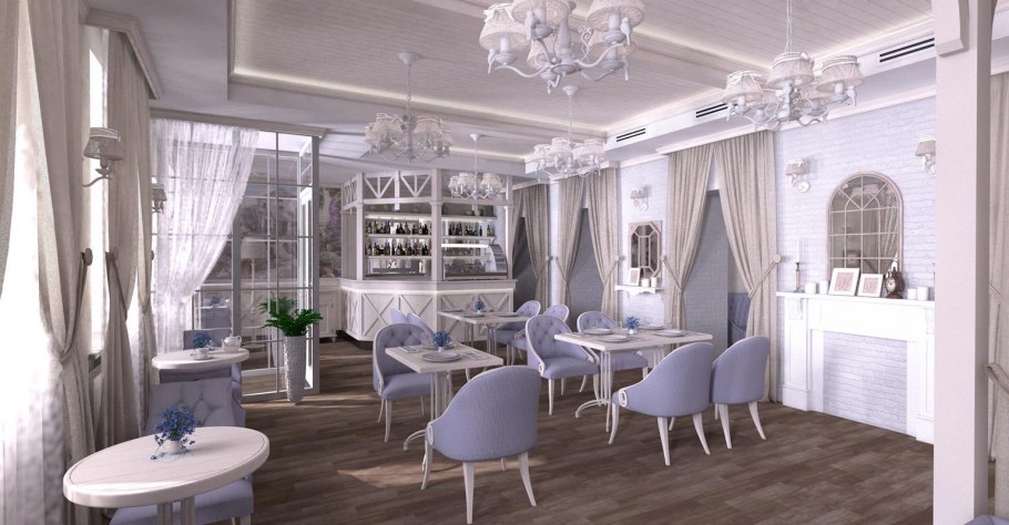 Интерьер семейного кафе в стиле Прованс