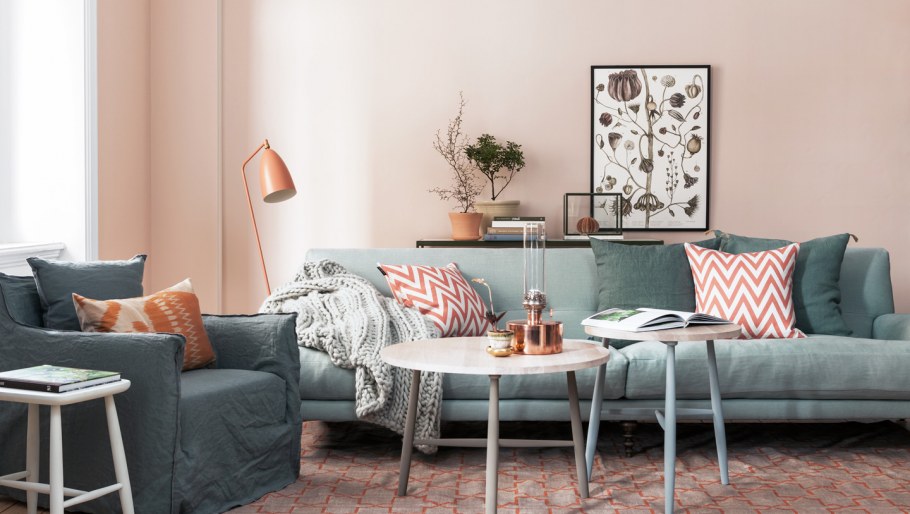 Серый и розовый цвет в интерьере