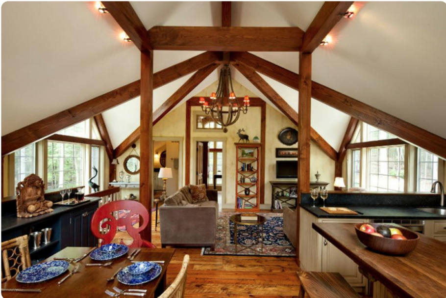 Кухня в доме барнхаус