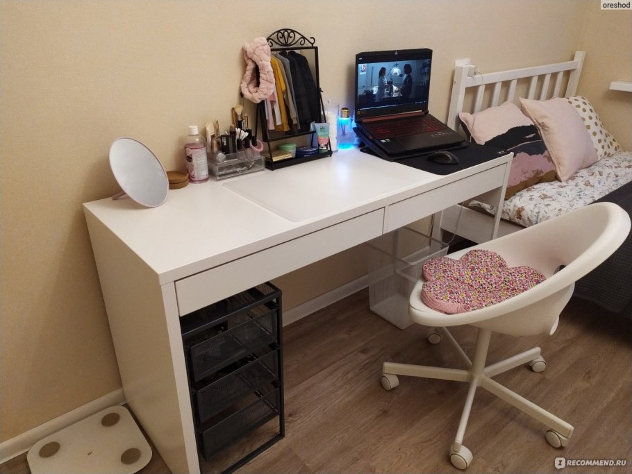 Стол письменный микке 603.739.21 ikea белый