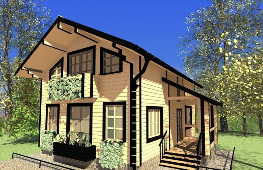 Дачный дом с балконом