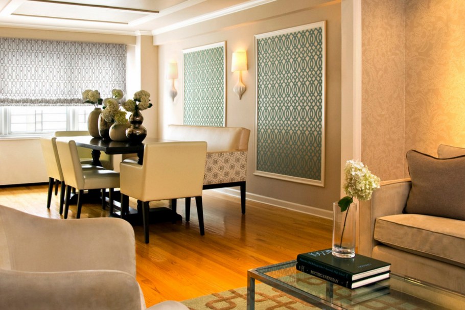 Вставки из обоев в интерьере