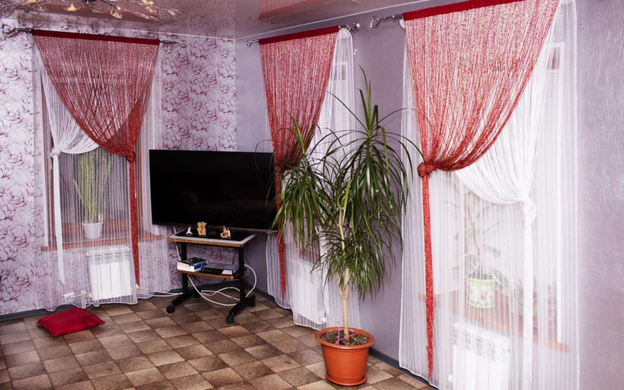 Комбинированные шторы с кисеей