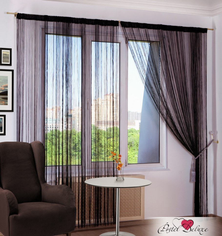 Кисея нитяные шторы Радуга col 108