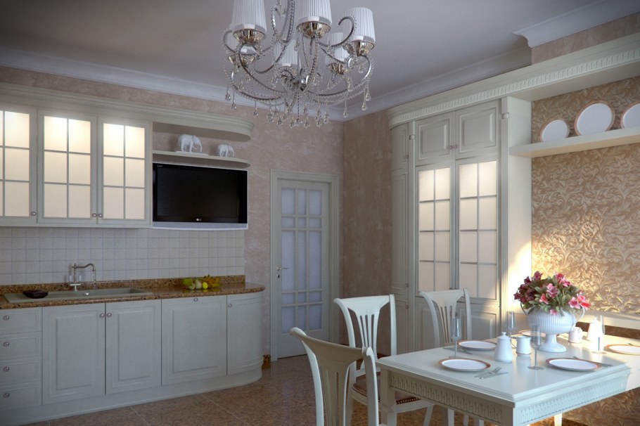 Дизайн кухни 10 кв м в стиле неоклассики