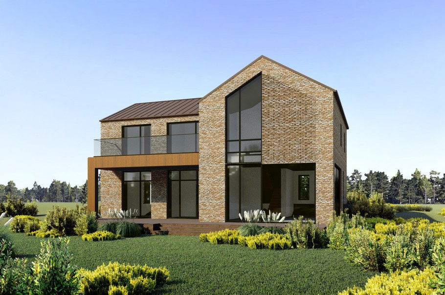 Квадратный дом из газобетона