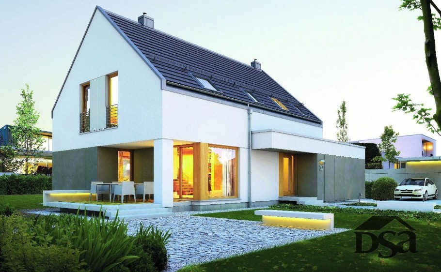 Современный мансардный дом